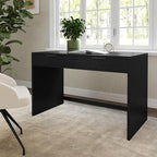 Martha Stewart Kayden Home Office Modular Desk with 2 Drawers in Black with Oil Rubbed Bronze Hardware