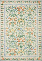 Loloi Rifle Paper Co. Eden Collection EDE-02 Mughal Garden Cream 2'-6" x 7'-6" Runner Rug feat. CloudPile™