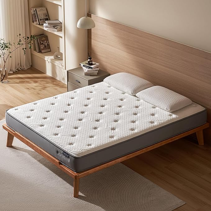 EPITEX Silverluxe King Size Mattress, 8 Inch Gel Memory Foam, Pocket Spring, Medium Firm, Gray