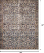 Loloi Amber Lewis Georgie Collection GER-05 Denim/Spice 10'-0" x 14'-0", .19" Pile Height, Area Rug