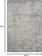 SAFAVIEH Evoke Collection 5'1" x 7'6" Silver / Ivory EVK256S Oriental Distressed Non-Shedding Living Room Bedroom Area Rug