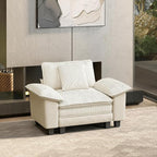 HERA'S HOUSE Oversized Modular Sectional Sofa, 54" Armchair Cloud Couch Mixed Fabric Sleek Couches for Living Room, Beige