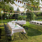 VINGLI 6 Pack Black Plastic Folding Chair, Indoor Outdoor Portable Stackable Commercial Seat with Steel Frame 350lb. Capacity for Events Office Wedding Party Picnic Kitchen Dining