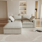 Cloud Modular Sectional Sofa Couch,80.3" L Shaped Convertible Couches with Storage Ottoman for Living Room,Minimalist Deep Sofa Couches,Sofa Covers Washable&Replaceable
