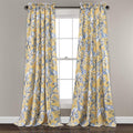 Lush Decor Dolores Light Filtering Window Panels, Pair, 52" W x 108" L, Yellow - Floral Curtains for Bedroom - Vintage Curtains - Coquette Room Decor