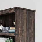 IDEALHOUSE 3 Tier Bookcase, Farmhouse Book Shelf with Storage, Low Book Case Wooden 3 Shelf Bookcase for Home Office, Living Room, Bed Room (Oak, 40.0" H x 31.5" W x 12.2" D)