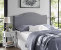 Naomi Home Catalina Queen Headboard – Adjustable Linen Upholstered Tufted Panel with 12 Height Settings, Wall-Mount or Bed Frame Mount, Sturdy Wood Frame, Nailhead Trim – Light Gray