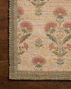 Loloi Chris Loves Julia Rue Collection RUE-01 Sage/Blush 8'-6" x 11'-6" Area Rug Jute Neutral Floral Living Room Bedroom Rug