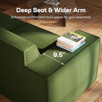 Marsail Modular Sectional Sofa, 142" U-Shaped Modular Sectional Couch with Deep Seat, Freely Combinable Sectional Clound Sofa for Living Room, No Assembly, Plush Corduroy Fabric, Green