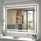 50x40 LED Bathroom Mirror, Lighted Mirror for Bathroom Wall, Backlit and Front Lights, Dimmable, Anti-Fog, Shatterpoof, Memory (Horizontal/Vertical)