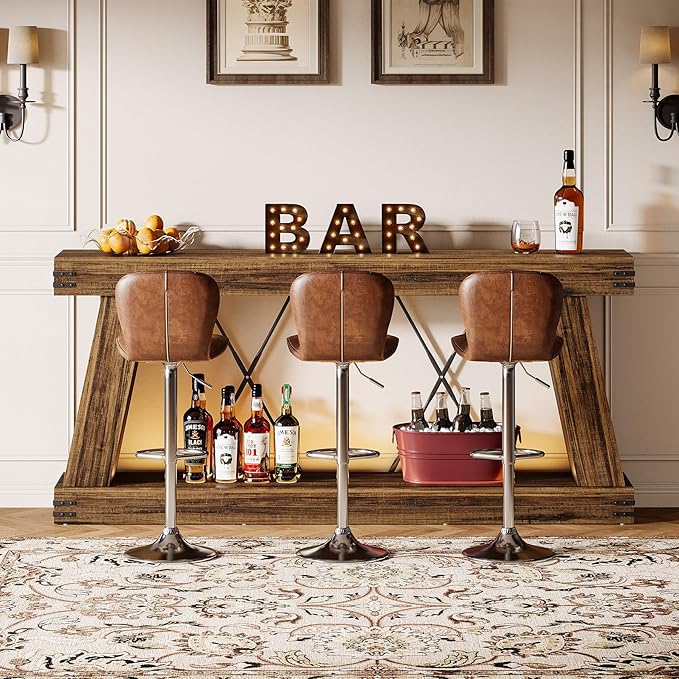 Tribesigns 70.9" Farmhouse Console Table, Long Sofa Table Behind Couch with Storage, Narrow Wooden Console Station, Industrial Rustic Entryway Furniture for Hallway, Entry, Living Room (1, Dark Brown)