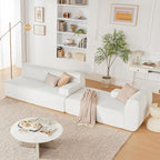 107" Modular Sectional Sofa, Boneless Couch Sponge Sectional Sofa for Living Room, High Density Sponges Cloud Couch,Modular L-Shape with Chaise, White