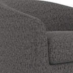 Swivel Accent Chair, Upholstered Modern Barrel-Curved Arm Chair, Velvet Fabric Comfty Sofa Reading Chair with Solid Wood Base for Living Room, Bedroom, Club, Pebble Grey