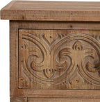 Kate and Laurel Cassetta Soft Rustic Rectangle Side Table; 19 x 14 x 28; Hazelnut; Wooden Living Room End Table with Useful Pull Drawer for Storage