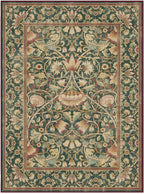 RUGGABLE x Morris & Co Machine Washable Area Rug – Lodden Soft Evergreen & Gold 9x12, Stain-Resistant, Non-Slip – Large Rugs for Living Room, Bedroom, Hallway, Entryway & Office–with Standard Pad