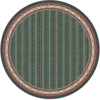 RUGGABLE x Morris & Co Machine Washable Area Rug – Fruit Stripe Spruce Green 8 ft Round, Stain-Resistant, Non-Slip – Large Rugs for Living Room, Bedroom, Hallway, Entryway & Office–with Cushioned Pad