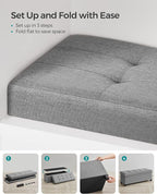 SONGMICS Storage Ottoman Bench, Foldable Foot Rest with Legs, 15 x 43 x 15.7 Inches, End of Bed Bench, Storage Chest, Load up to 660 lb, for Living Room, Bedroom, Entryway, Dove Gray ULSF018G02