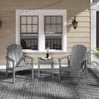 Adirondack Chair Set of 8, All Weather HDPE Fire Pit Chairs, Oversized Plastic Adirondack Chair for Outdoor, Balcony, Deck, Backyard, Patio, Garden, Poolside, Lawn Grey