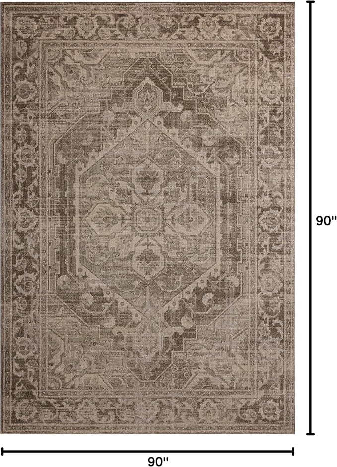Loloi Magnolia Home by Joanna Gaines Mona Collection MOA-01 Cocoa/Stone 7'-6" x 7'-6" Round Area Rug