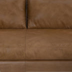 SIMPLIHOME Morrison 89-inch Wide Sofa in Caramel Brown Top Grain Genuine Leather, Mid-Century Modern Design Couch for Living Room, Single Bench Cushion, 2 Back Cushions, 2 Bolster Pillows