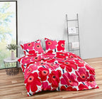 Marimekko - King Comforter Set, Cotton Bedding with Matching Shams, Lightweight Home Decor for All Seasons (Unikko Red, King)