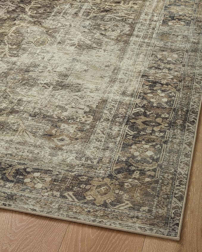 Loloi Magnolia Home by Joanna Gaines Sinclair Collection SIN-01 Pebble/Taupe 3'-6" x 5'-6", .25" Pile Height, Machine Washable, Accent Rug