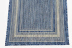 Unique Loom Outdoor Border Collection Area Rug - Soft Border (2' x 6' 1" Runner, Blue/ Ivory)