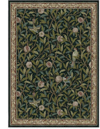 RUGGABLE x Morris & Co Washable Area Rug – Pomegranate Blue Green 5x7, Stain-Resistant, Non-Slip – Medium Machine Washable Rugs for Living Room, Bedroom, Hallway, Entryway & Office–with Standard Pad