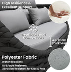 Woven Rope Patio Furniture Set: 4 Pieces Aluminum Outdoor Conversation Sofa Set Assembled - Modern Deck Couch Set Cushioned - All Weather Metal Porch Seating for 5 Person Garden Pool Yard Hotel