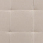 EMMA + OLIVER Quilted Tufted Upholstered Queen Size Headboard in Beige Fabric