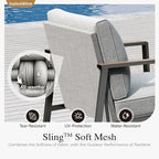 Sophia & William Modern Patio Furniture Set Outdoor Conversation Set 6pcs Heavy Duty with Soft Cotton-Filled Textilene Fabric for 5, Adjustable Coffee Table for Pool Garden Backyard