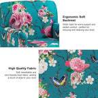 Accent Chair, Mid Century Modern Comfy Armchair for Living Room, Linen Fabric Single Sofa Lounge for Reading Bedroom Apartment Waiting Room with Wood Legs (Floral, Set of 1)