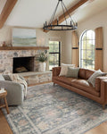 Loloi Magnolia Home by Joanna Gaines Millie Collection MIE-01 Blue/Multi 11'-6" x 15'-7", .25" Pile Height, Area Rug