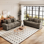PHI VILLA Cloud Modular Couches Sets, 2 Pieces Sectional Loveseat Sofa Set, 4-Seater Comfy Couch for Living Room Apartment, Chenille Fabric, Smoky Grey
