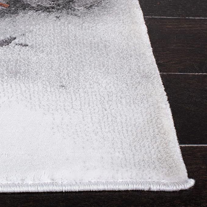 SAFAVIEH Craft Collection 2'7" x 5' Grey/Orange CFT877P Modern Abstract Non-Shedding Entryway Living Room Foyer Bedroom Kitchen Accent Rug