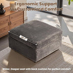 32.7'' Ottoman for Modular Sectional Sofa, Deep Seat Upholstered Footstool for Sofas Set, L/U/V Shaped Plush Corduroy Cloud Couch for Living Room Apartment, Grey