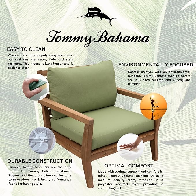 Tommy Bahama Deep Seating Lounge Cushion, 24" X 26" X 4", Bamboo Bay Pear