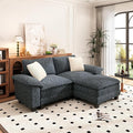 PHI VILLA Cloud Modular Couches Sets, 87.5" Sectional Loveseat Sofa with 1 Movable Ottoman, 3-Seater Comfy Couches for Living Room Apartment, Chenille Fabric, Dark Cyan