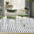 RUGGABLE x Jonathan Adler Machine Washable Modern Area Rug – Inkdrop Slate Blue 10x14, Stain-Resistant, Non-Slip – Large Rugs for Living Room, Bedroom, Hallway, Entryway & Office–with Standard Pad