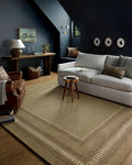 Loloi Chris Loves Julia Alfie Collection ALF-04 Green/Natural 2'-6" x 9'-9" Runner Rug Wool Neutral Living Bedroom Dining Carpet