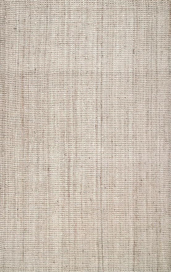 nuLOOM Ashli Solid Farmhouse Jute Area Rug, 4x6, Off-white