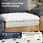 PHI VILLA Cloud Modular Couches Sets, 3 Pieces Large Sectional Sofa Set with Loveseats & Single Sofa, 6-Seater Upholstered Couch for Living Room, Chenille Fabric, Dark Cyan