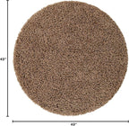 Unique Loom Solid Shag Collection Area Rug (4' 1" Round, Sandy Brown)