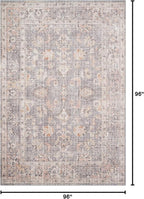 Loloi Skye Collection SKY-01 Grey/Apricot 8'-0" x 8'-0" Round Area Rug