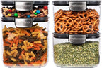 Progressive International ProKeeper+ 4-Piece Clear Plastic Modular Airtight Pantry Food/Snack Kitchen Storage Organization Container Canister Set