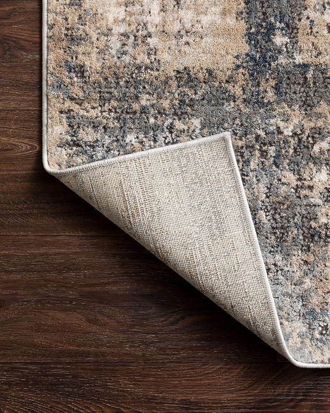Loloi Teagan Collection TEA-08 Ivory/Mist 2'-8" x 7'-6" Runner Rug, Large, Soft Neutral Rug, High-Traffic for Living Room, Bedroom, Home Office, Dining Area