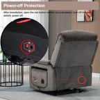 Power Lift Recliner Chair for Adults Elderly Chenille Lay Flat Recliners with Massage Heat, Extended Footrest, Wireless Charging Device, USB Ports, Cup Holder, Lumbar Pillow Up to 400LBS