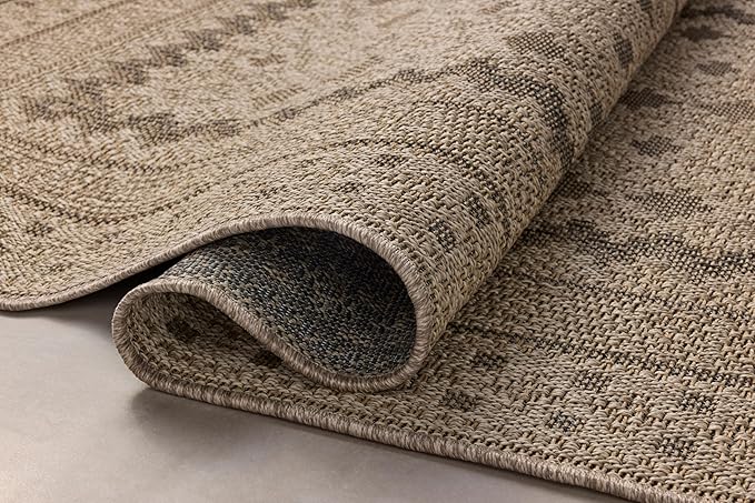 Loloi Chris Loves Julia Providence Collection PRC-06 Charcoal/Dove 5' x 7'-7", .12" Pile Height, Indoor/Outdoor Area Rug