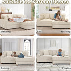 Cloud Sectional Couch with L-Shape Chaise, Modern Modular Sofa with Deep Seat, Upholstered Couches for Living Room Bedroom, White