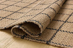 Loloi Chris Loves Julia Fletcher Collection FLE-01 Natural/Black 3'-6" x 5'-6", .37" Pile Height, Accent Rug